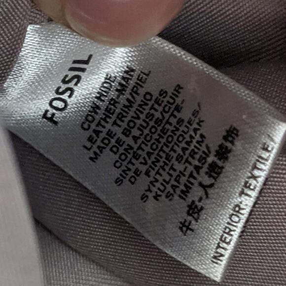 Fossil Black Gold Leather Zip Top Crossbody Bag - Picture 9 of 12